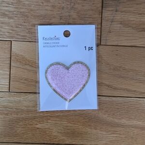 Recollections Pink Chenille Heart Sticker with Gold Border